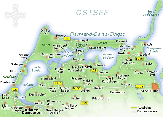 Karte vom Darss