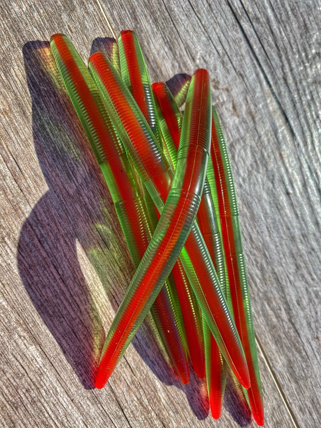 5" CORE SHOT BASS STICK WORMS - SEEDLESS WATERMELON