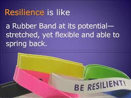 Emotional resilience is like a rubber band, no matter how far a resilient person is stretched or pulled by negative emotions, one has the ability to bounce back.