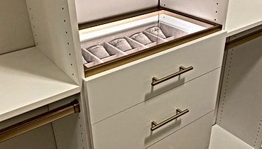 custom built in closet with pull out drawer for jewelry