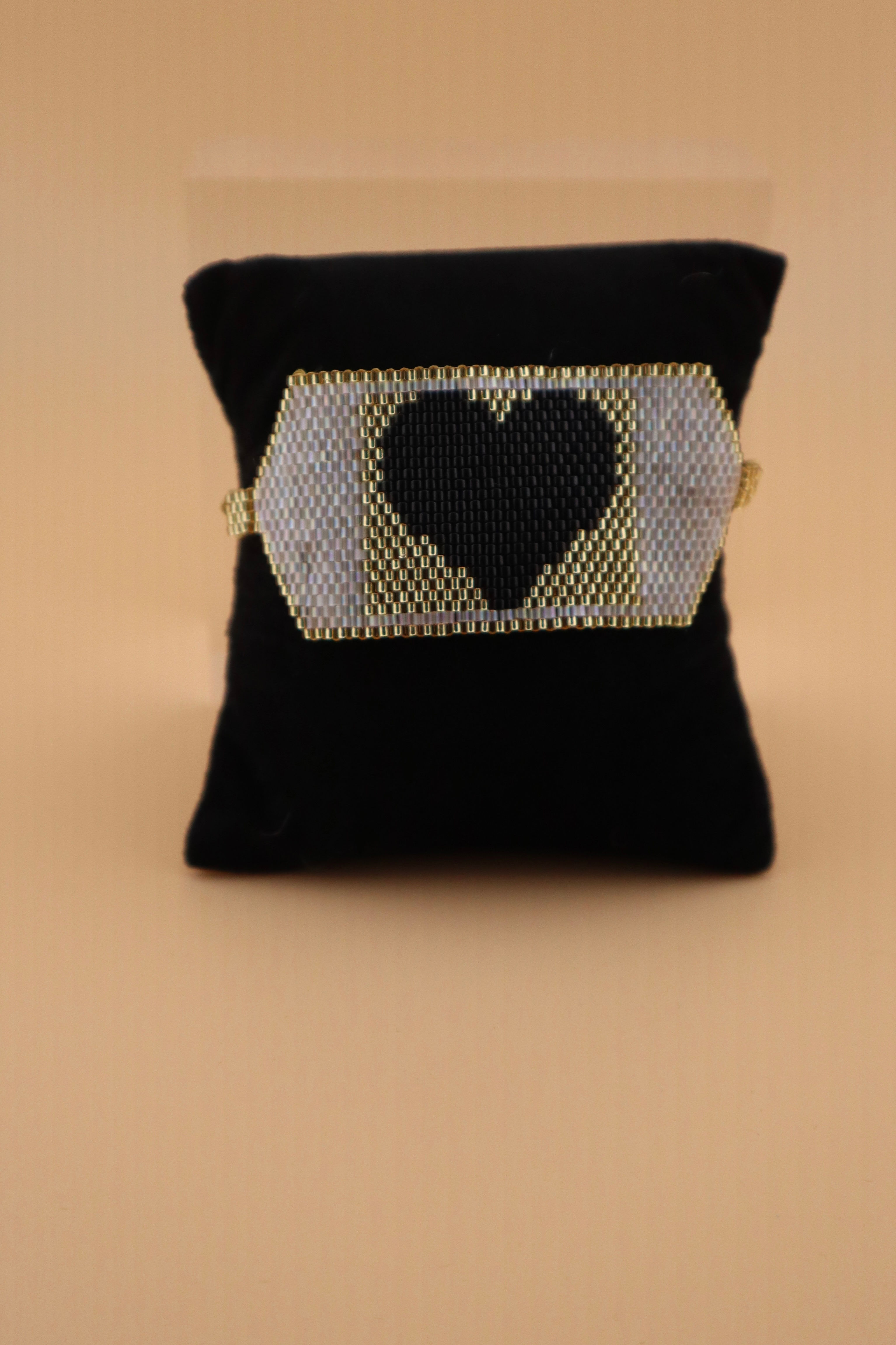 Miyuki Black Heart Bracelet