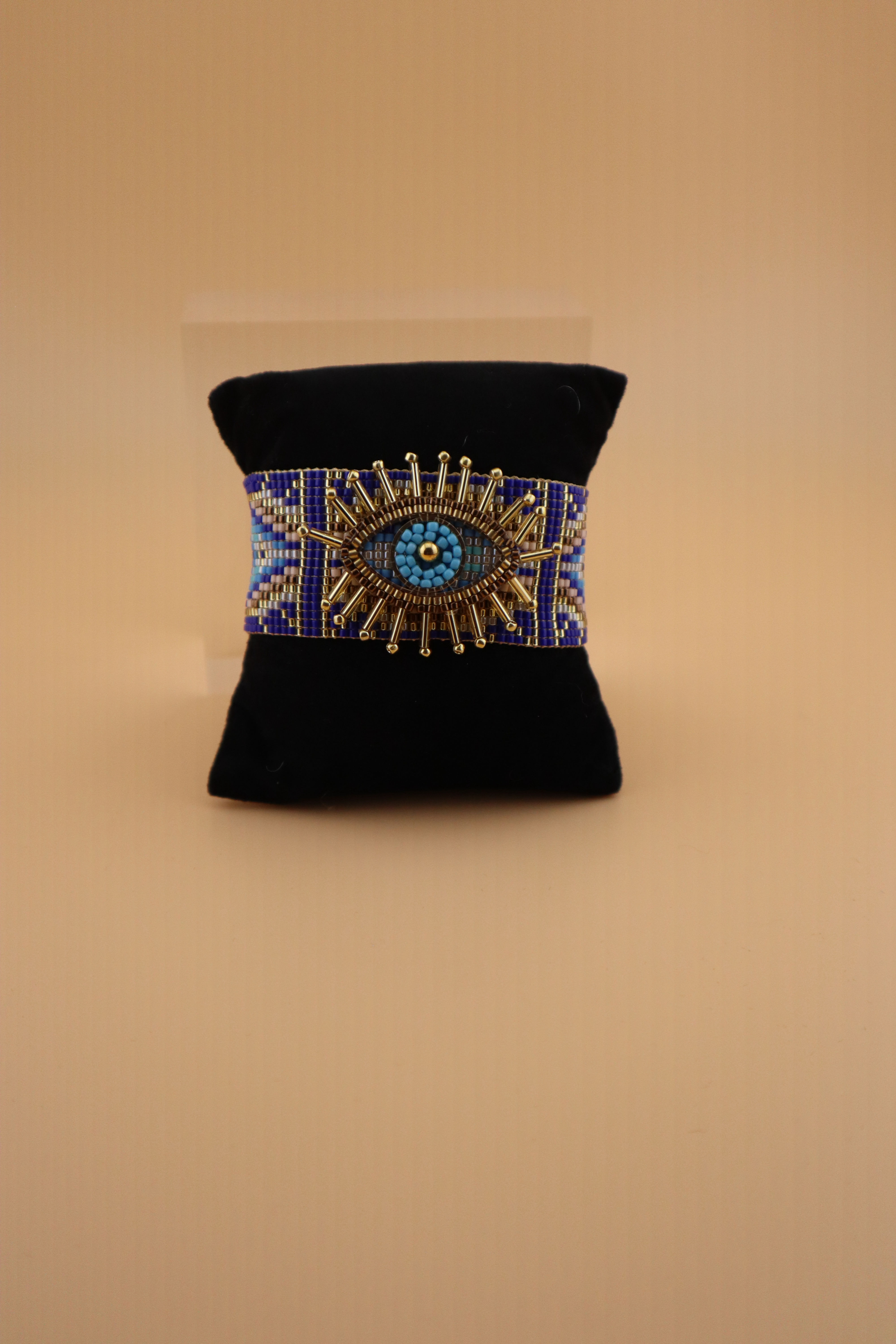 Miyuki Evil Eye Blue & Gold Bracelet 2-Piece Set