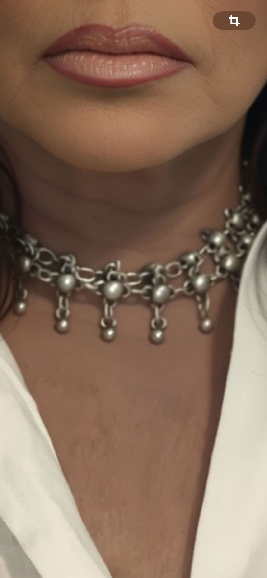 Silver-Tone Floral Necklace