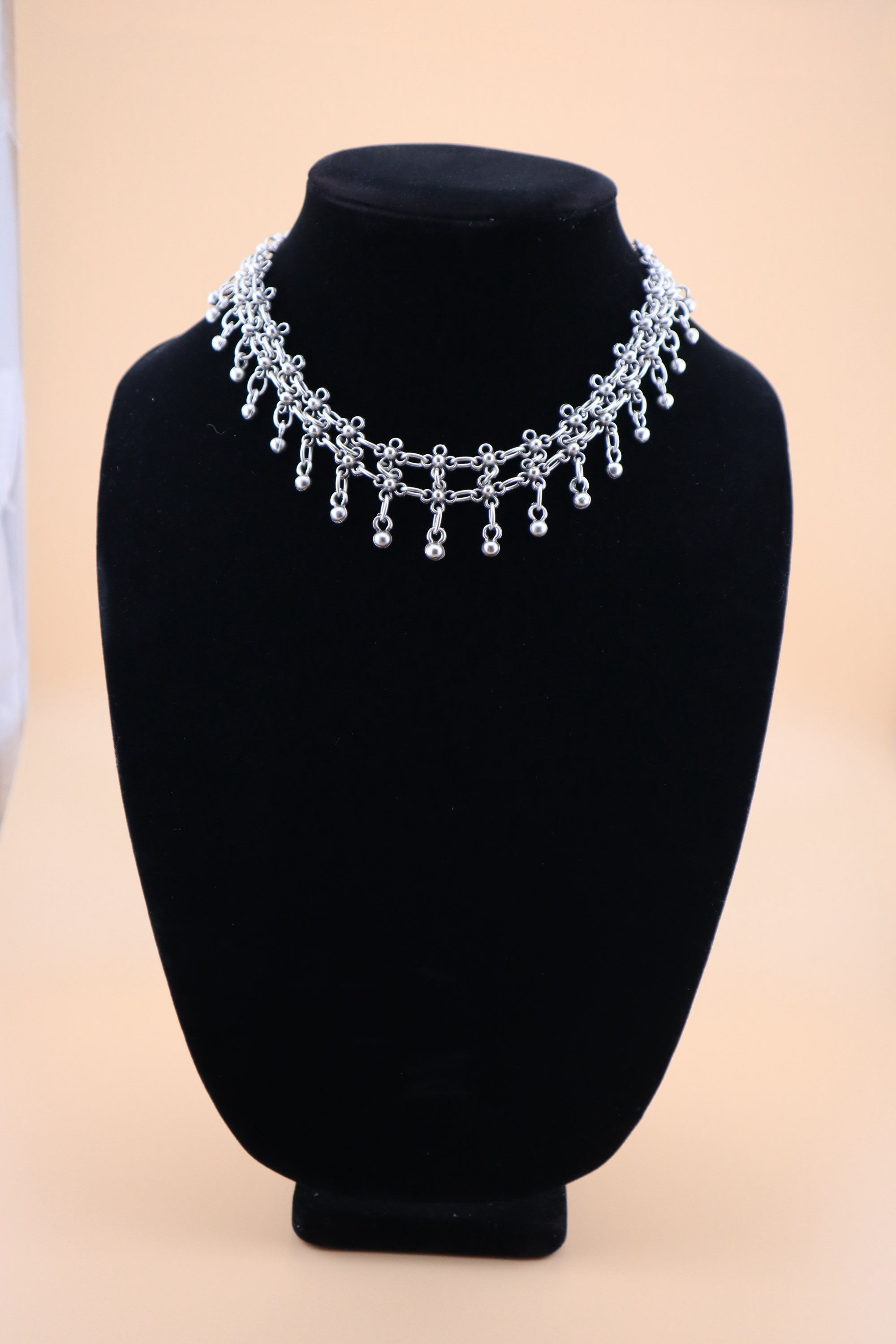 Silver-Tone Floral Necklace