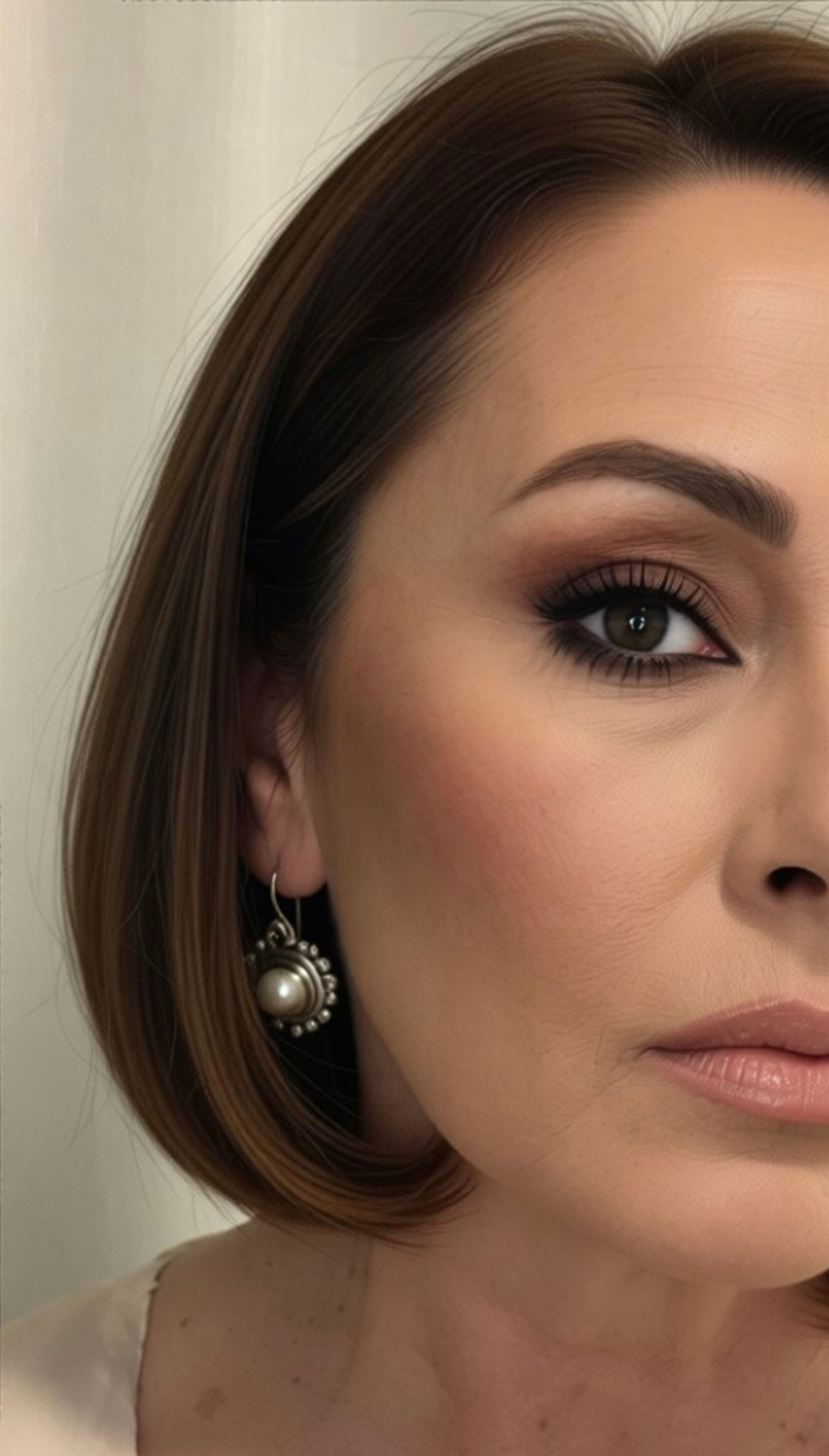 Silver & Gold Faux Pearl Earrings