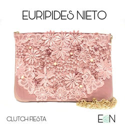 SOBRE CUERO TEXTIL ENCAJE BORDADO