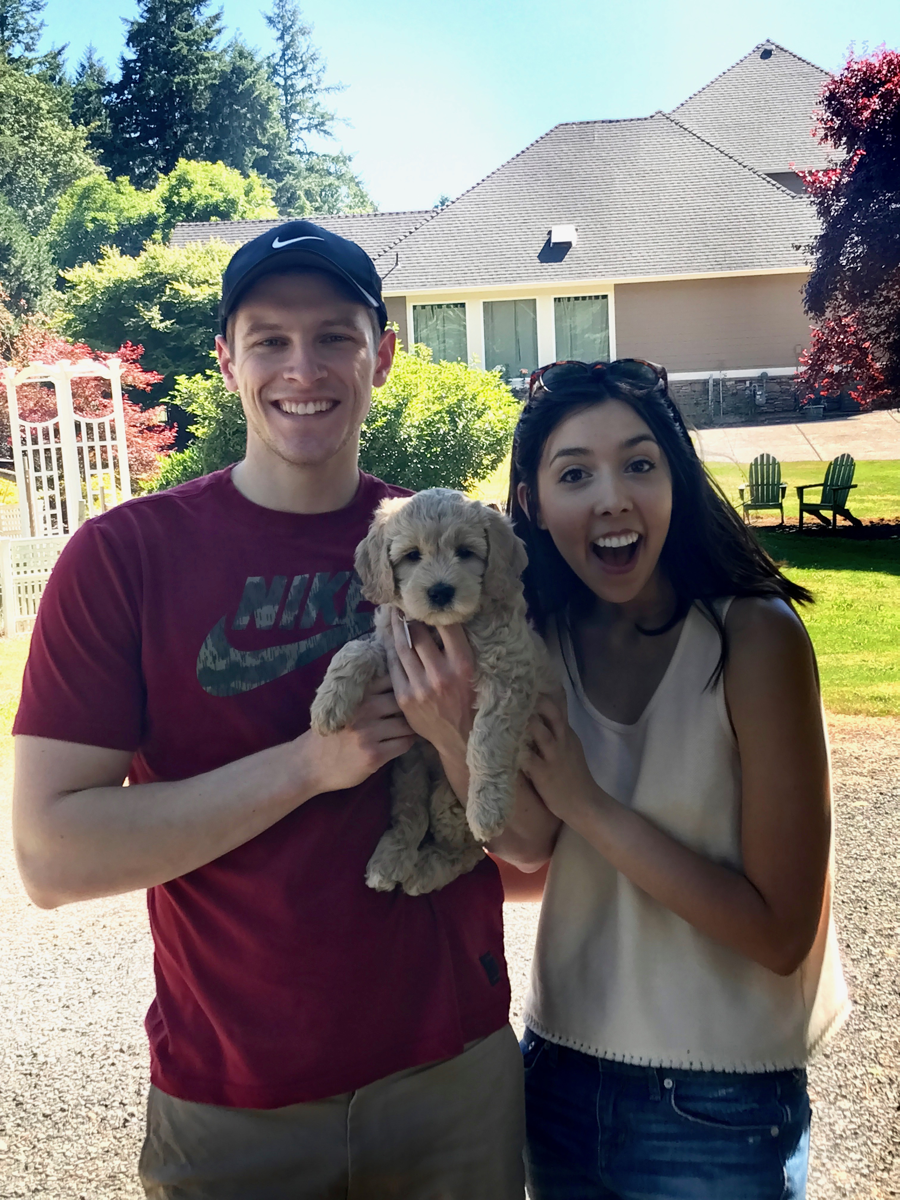 Lola with her new family
