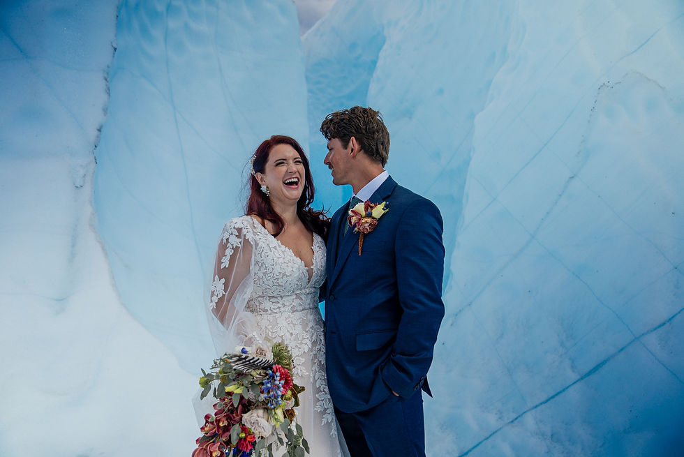 Enjoy, laugh, relax and take in the day with a glacier elopement in Alaska