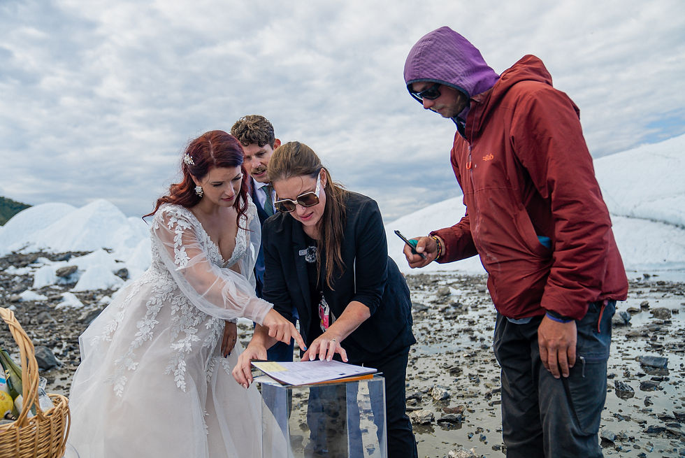 Our in house officiant assist you with filling out your Alaska marriage certificate correctly and provides you with the required witness