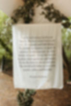 Victoria Erickson quote for forest wedding signage, decorated with greenery