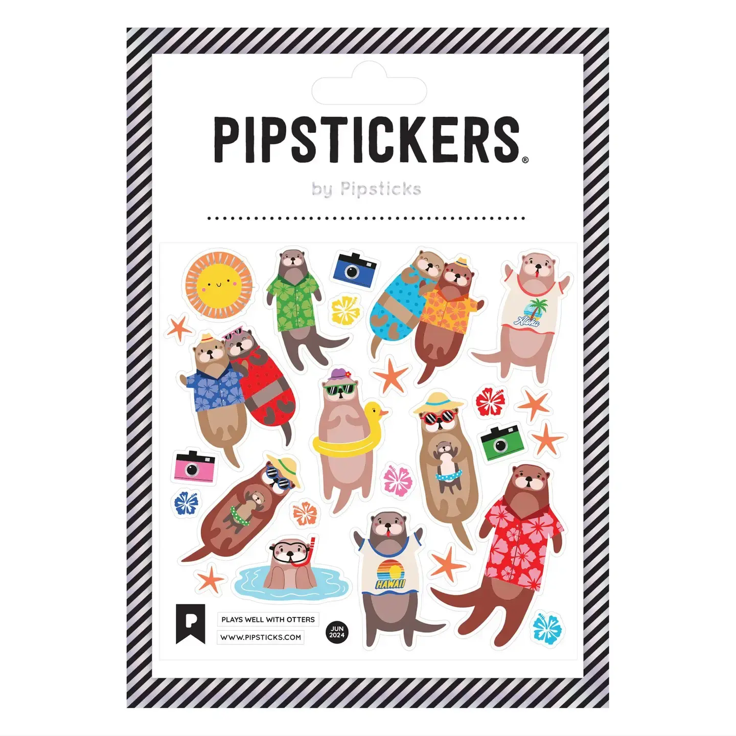 Plays Well with Otters Stickers