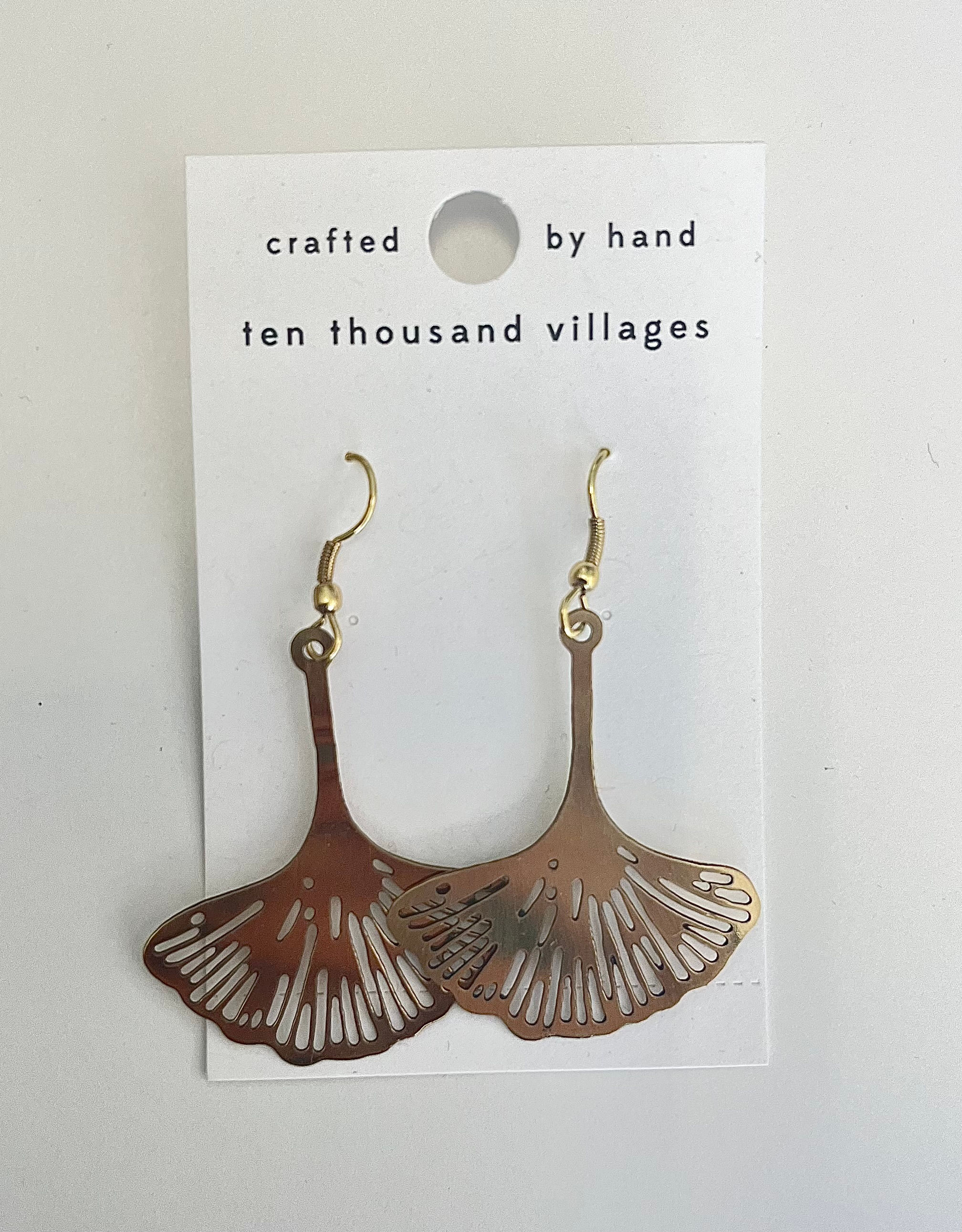 Gold Ginkgo Leaf Earrings
