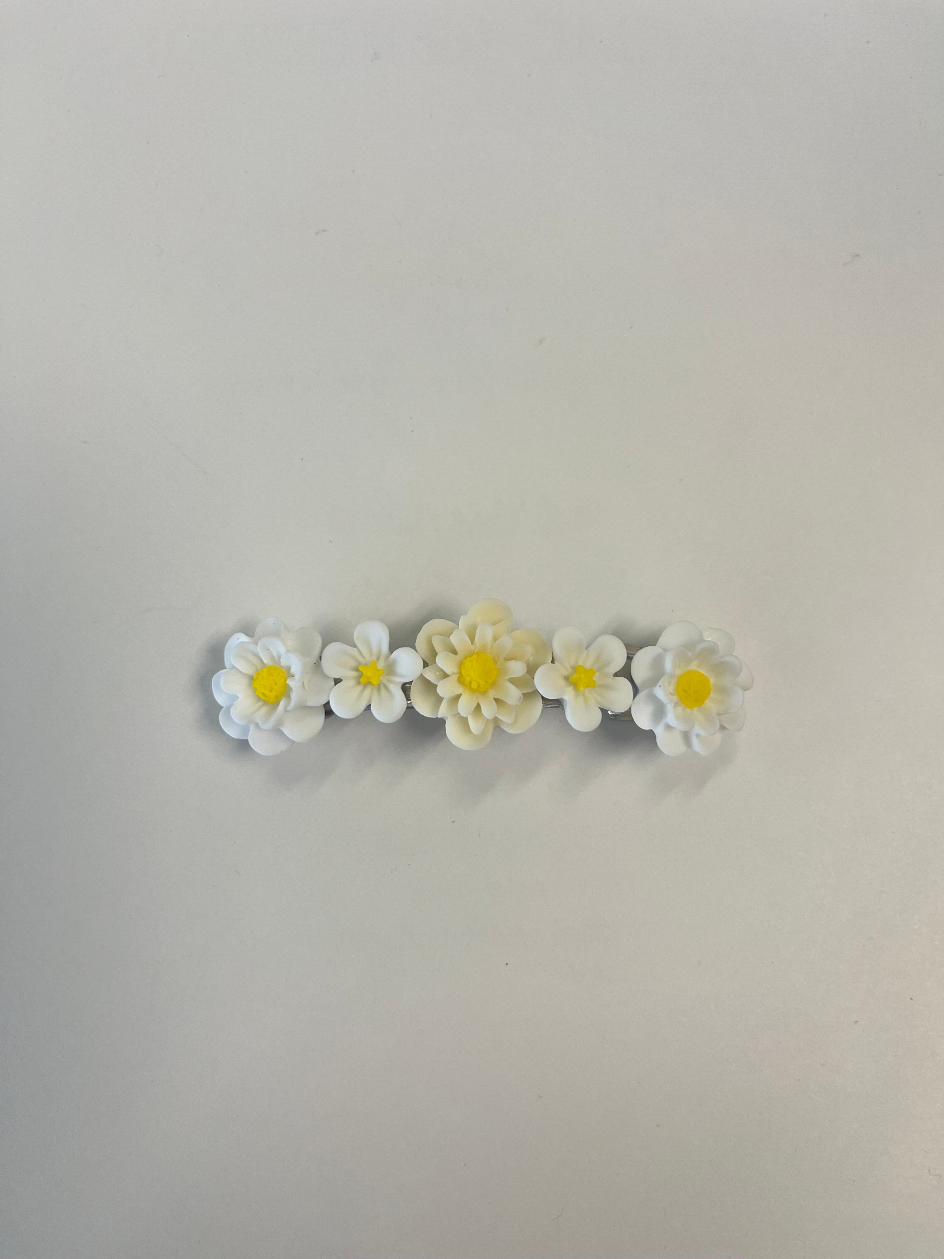 White Flower Barrette