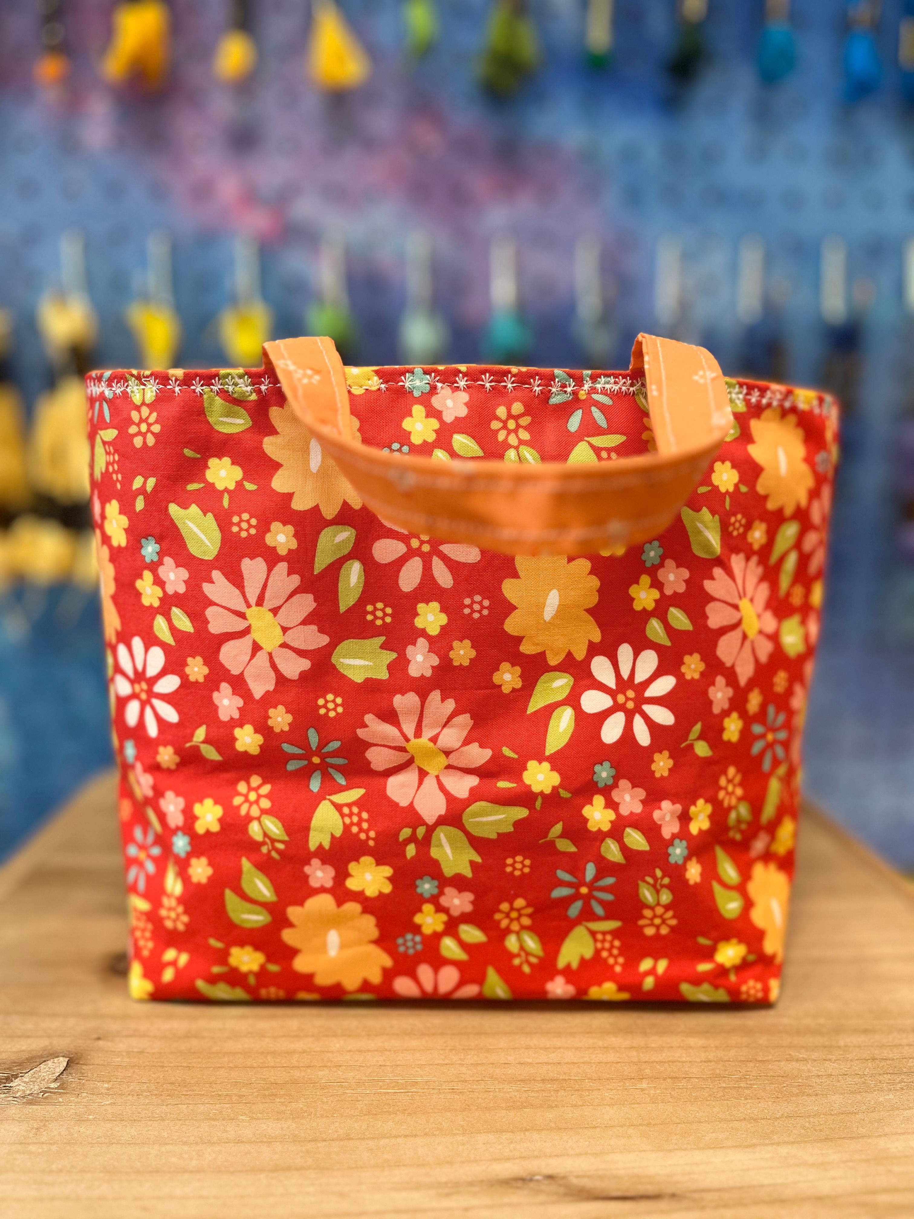Red and Orange Floral Purse