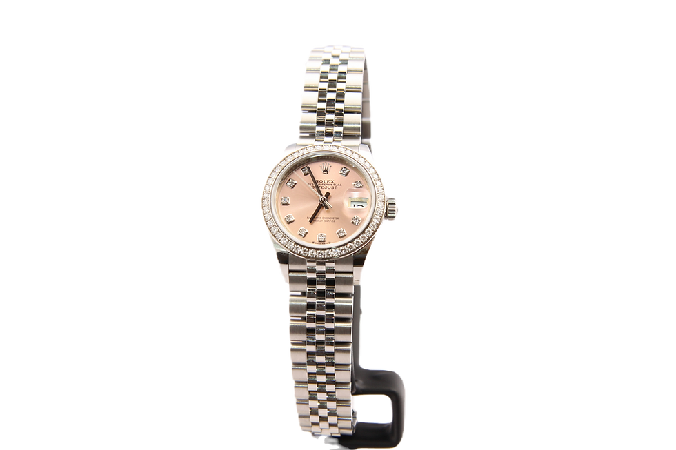 Rolex Lady-Datejust 28 279384RBR Pink Dial Diamond Bezel Full Set 2021 Monaco front