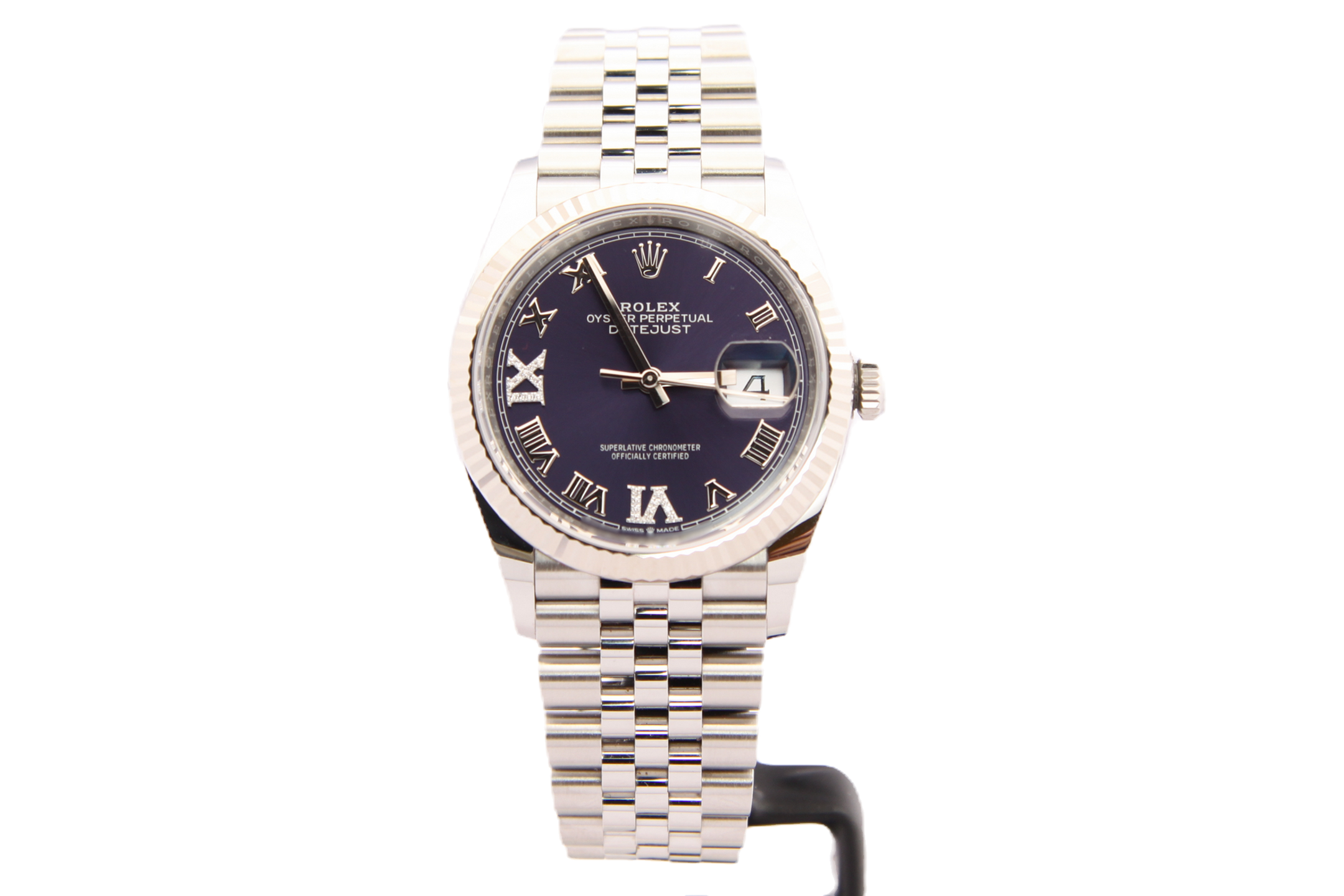 Rolex Datejust 36 126234 Aubergine Dial Jubilee Full Set 2023 Monaco front
