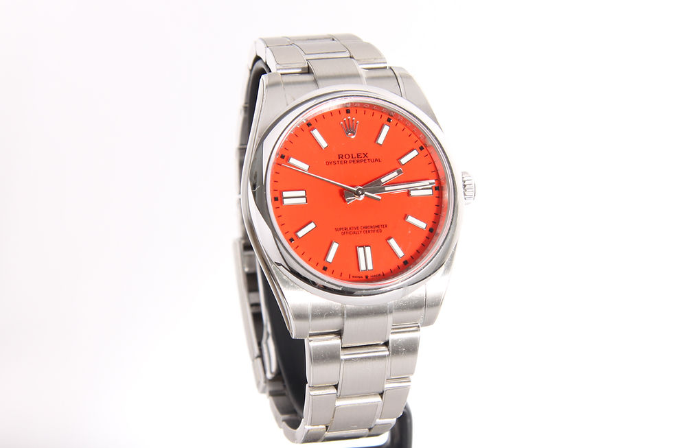 Miniature : Rolex Oyster Perpetual 41 Coral Red 124300 Full Set 2021 Monaco side