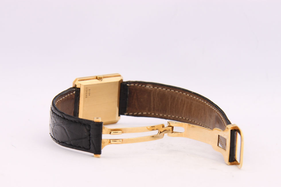 Thumbnail: Piaget Protocole 9154 Gold Tapestry Dial 18k Yellow Gold Monaco buckle