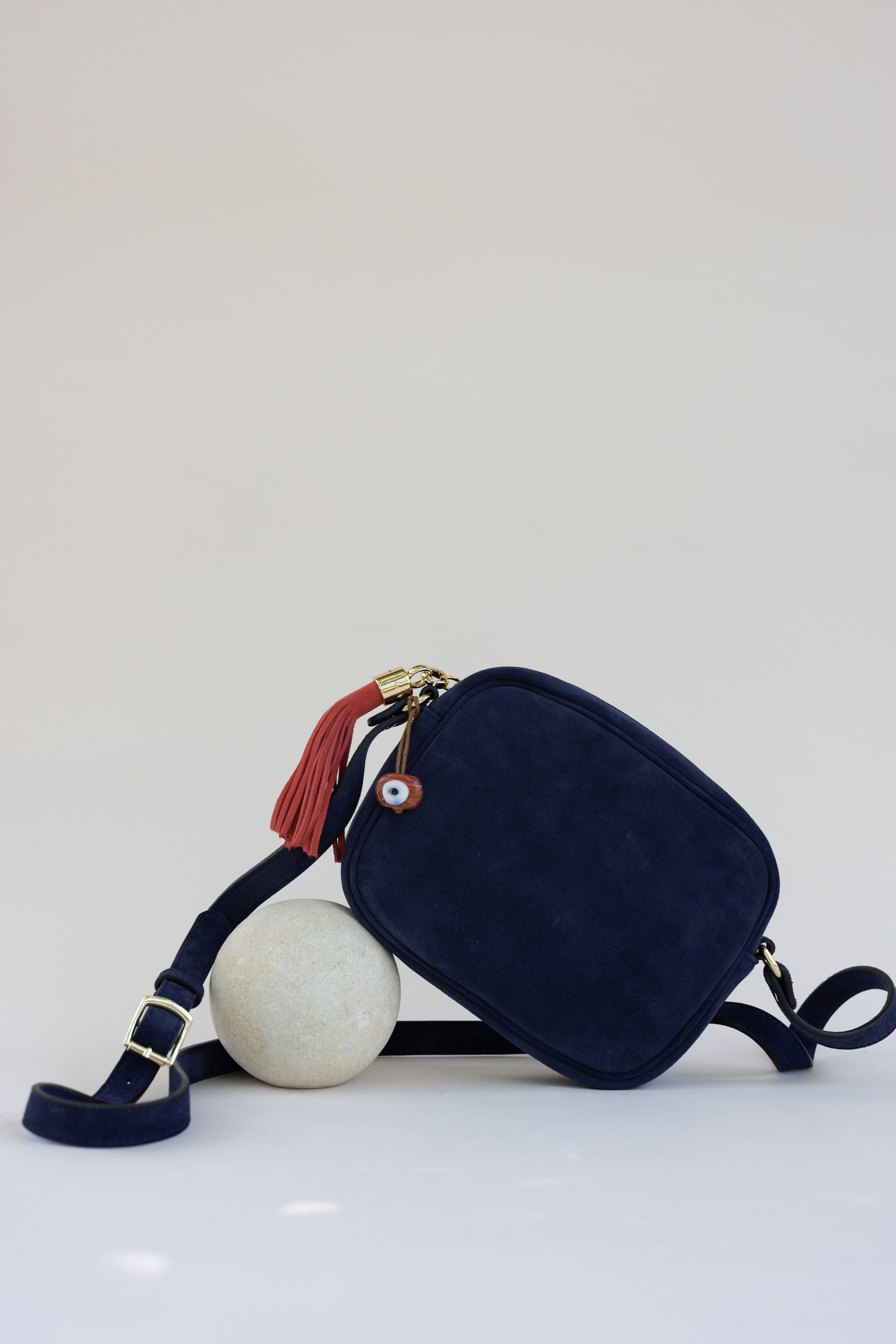 Crossbody Bag - Suede Navy