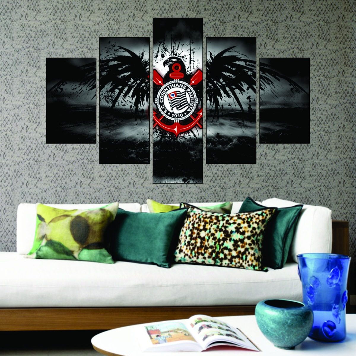 KIT 5 QUADROS PARA DECORAÇÃO - EM MOSAICO