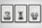 3-quadros-leao-zebra-elefante-preto-branco-com-paspatur-escritorio