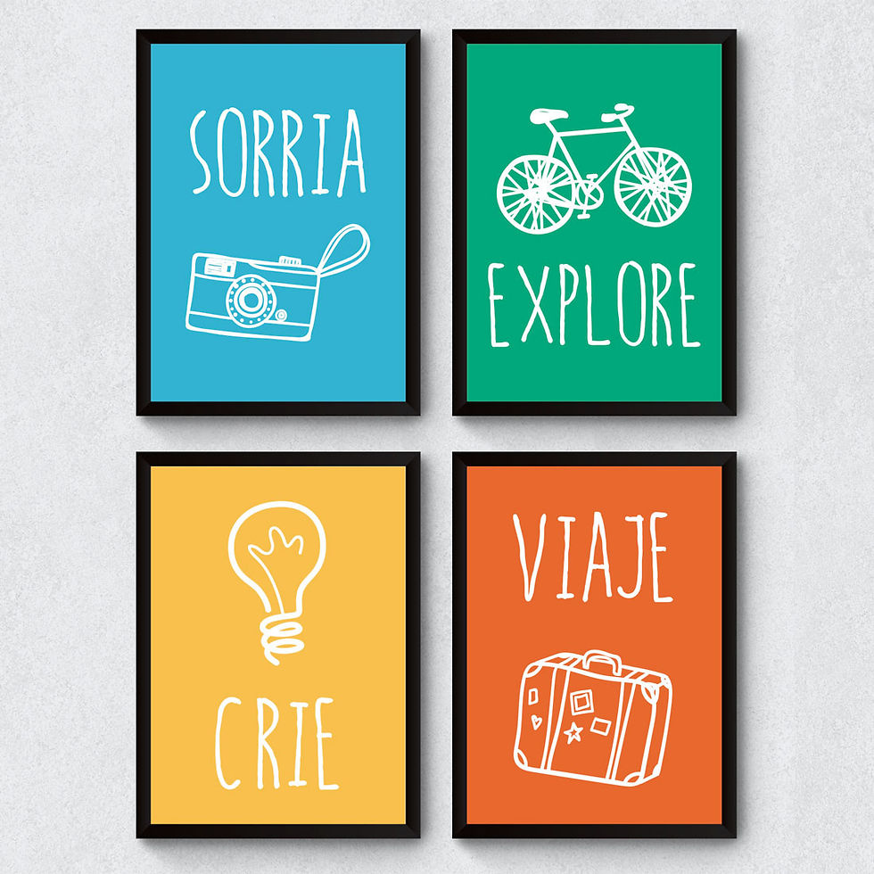 KIT DECORATIVO 4 QUADROS TEMÁTICOS