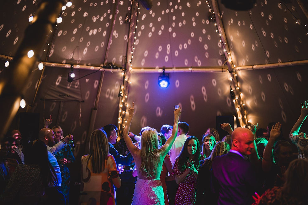 Teepee wedding with dancing