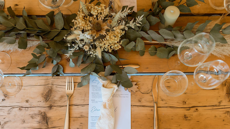 Boho tipi table settings