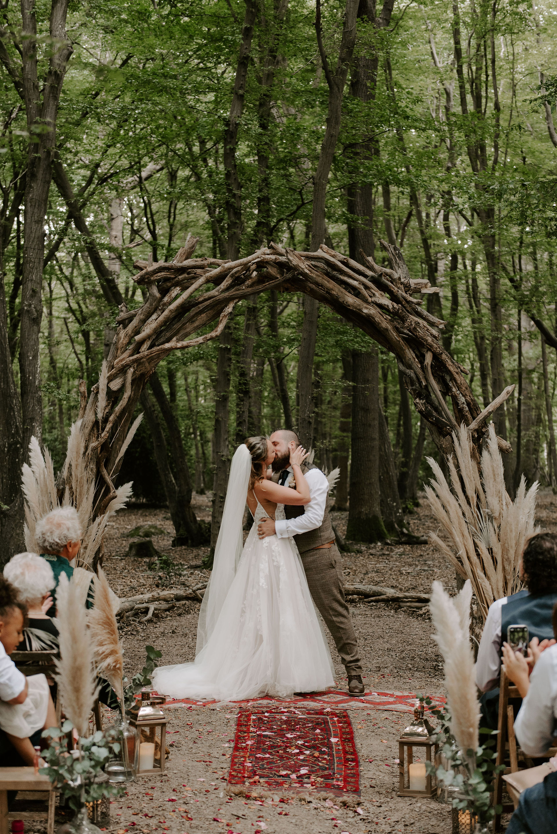 Woodland wedding boho ceremony 