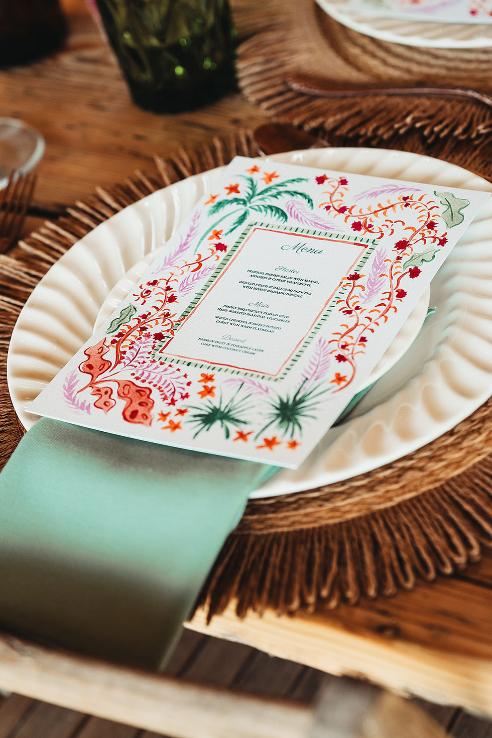 Rosamund Boughton wedding stationary menu design