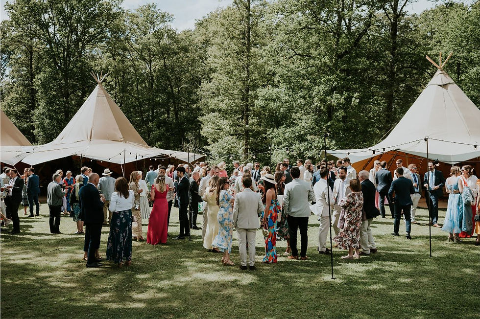 Tipi garden wedding in the summer 
