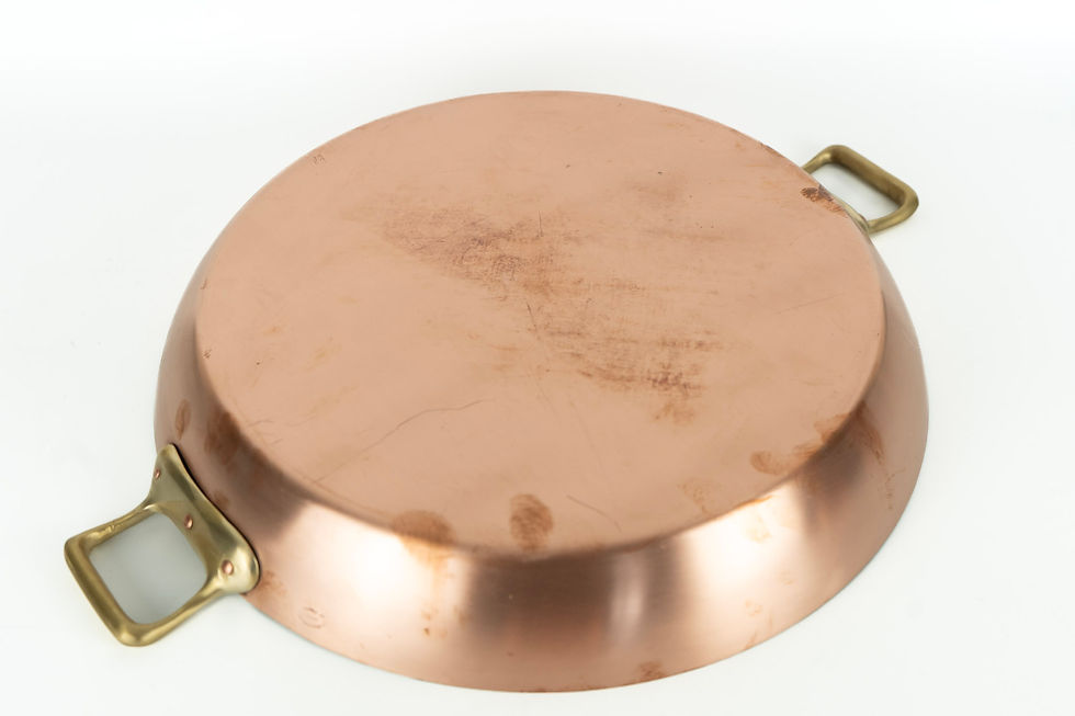 Thumbnail: Rare Jean Matillon Round Copper Dish – Retinned – Made in France