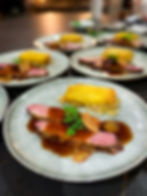 MAGRET DE CANARD A L'ORANGE BRAISED DUCK BREAST POTATO TERRINE