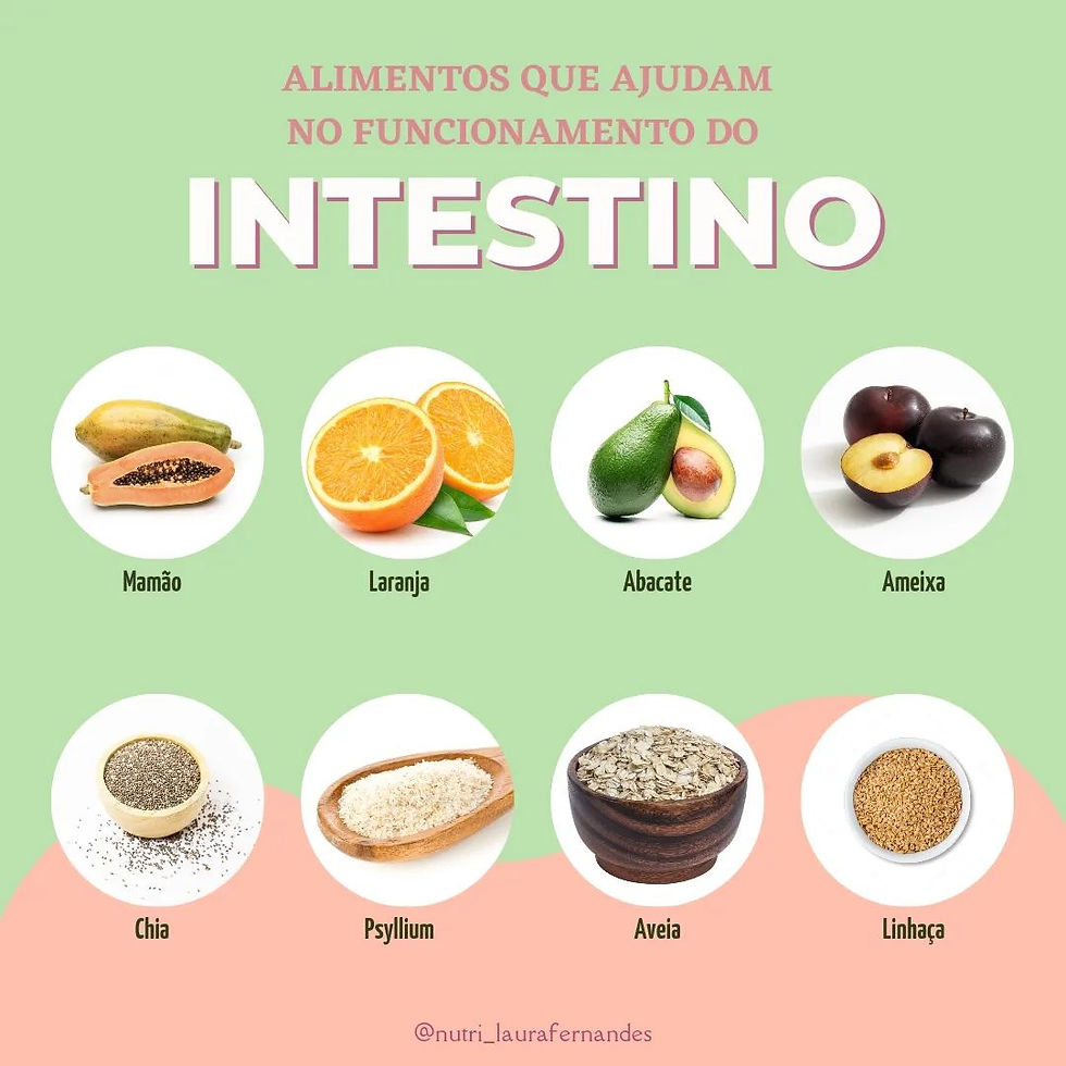 Alguns alimentos que ajudam no funcionamento do intestino!