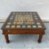 Thumbnail: Royal Placi Brass Wood Centre Table / Coffee Table