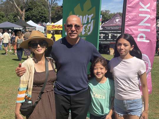 Dr. Sean Hashmi with his family at San Diego VegFest in Balboa Park