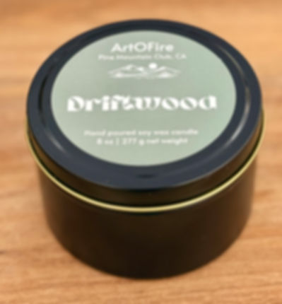 ArtOfFire Driftwood 8 oz hand poured soy wax candle tin