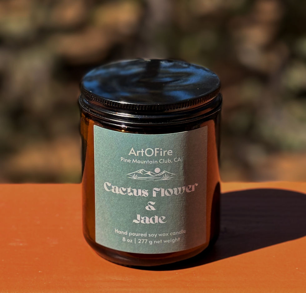 Thumbnail: Cactus Flower & Jade hand poured soy candle in amber jar