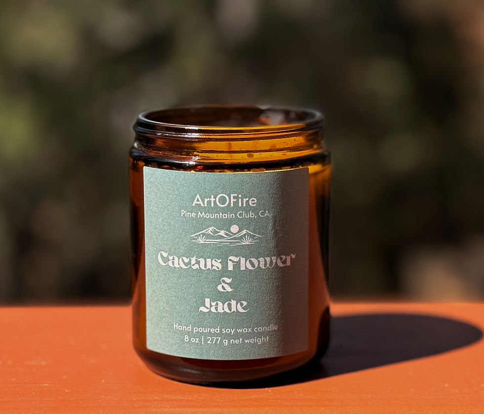 Thumbnail: Cactus Flower & Jade 8 oz hand poured soy candle