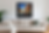 Thumbnail: Dusk on Regent Street London cityscape print by Ben Goymour displayed above a neutral sofa with white cushions and soft light