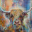 Thumbnail: Moona Lisa original oil painting by Ben Goymour a striking highland cow painting full of texture bold brushwork & expresive