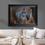 Thumbnail: Silent Strength framed orangutan print by Ben Goymour, hanging above a soft corner sofa in a minimalist, natural-toned living