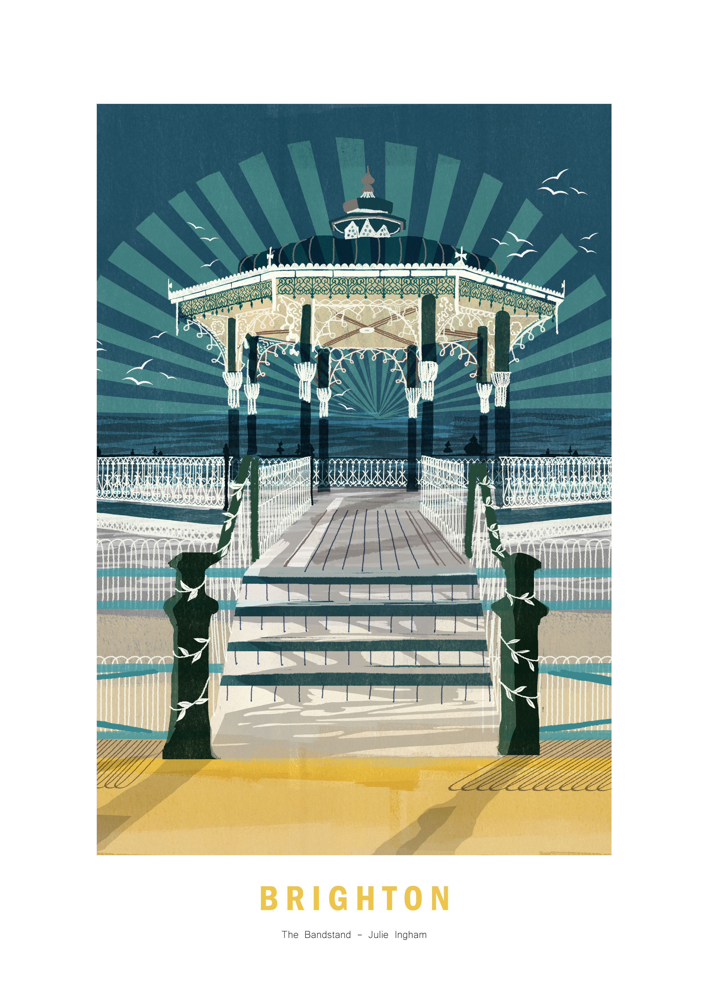 Brighton Bandstand giclée art print by Julie Ingham