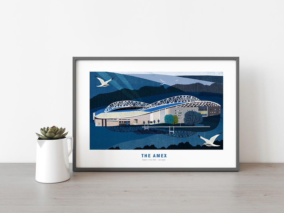 Thumbnail: The Amex Stadium Travel Print (unframed) | Architectural Art by Julie Ingham
