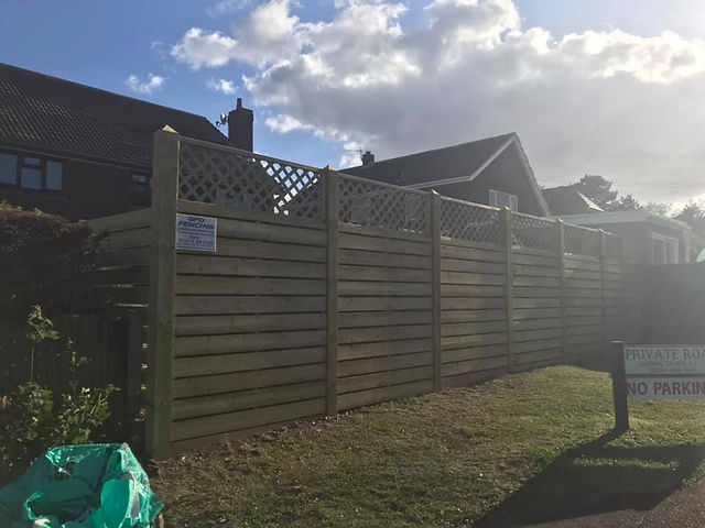 Linear fencing with trellis