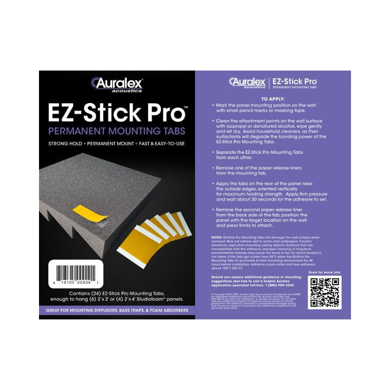 Thumbnail: Auralex EZ-Stick Pro™ – Permanent Acoustic Mounting Tabs | Quality Home Technologies
