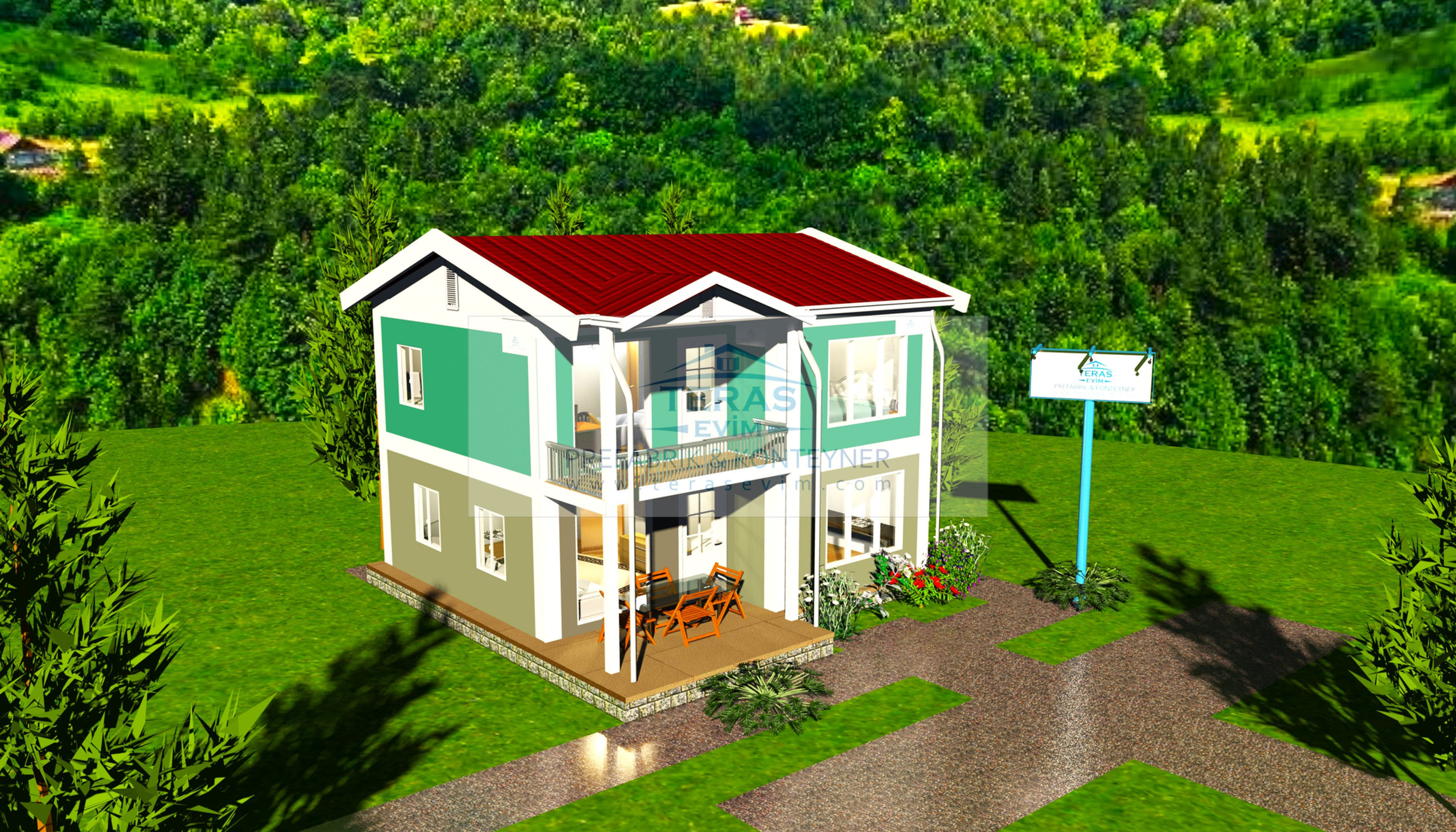 TE 206 118M2 ÇİFT KATLI 118m2 PREFABRİK