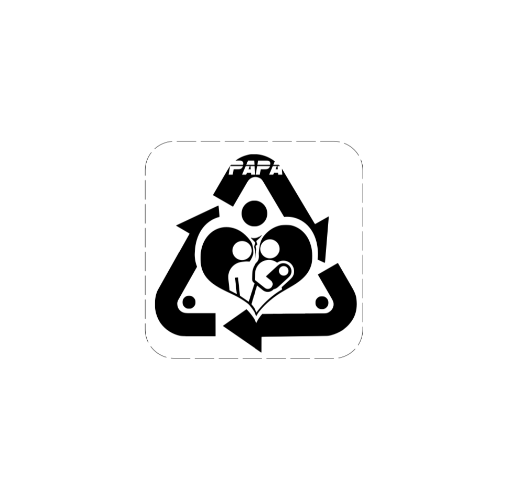 White PAPA Logo Sticker