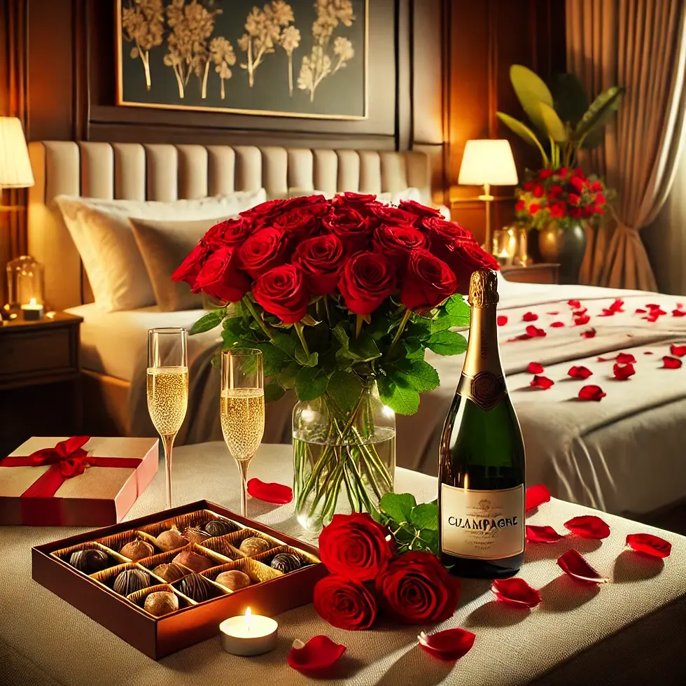 AI Image of a deluxe romance package. A separate option along with your vacation rental.