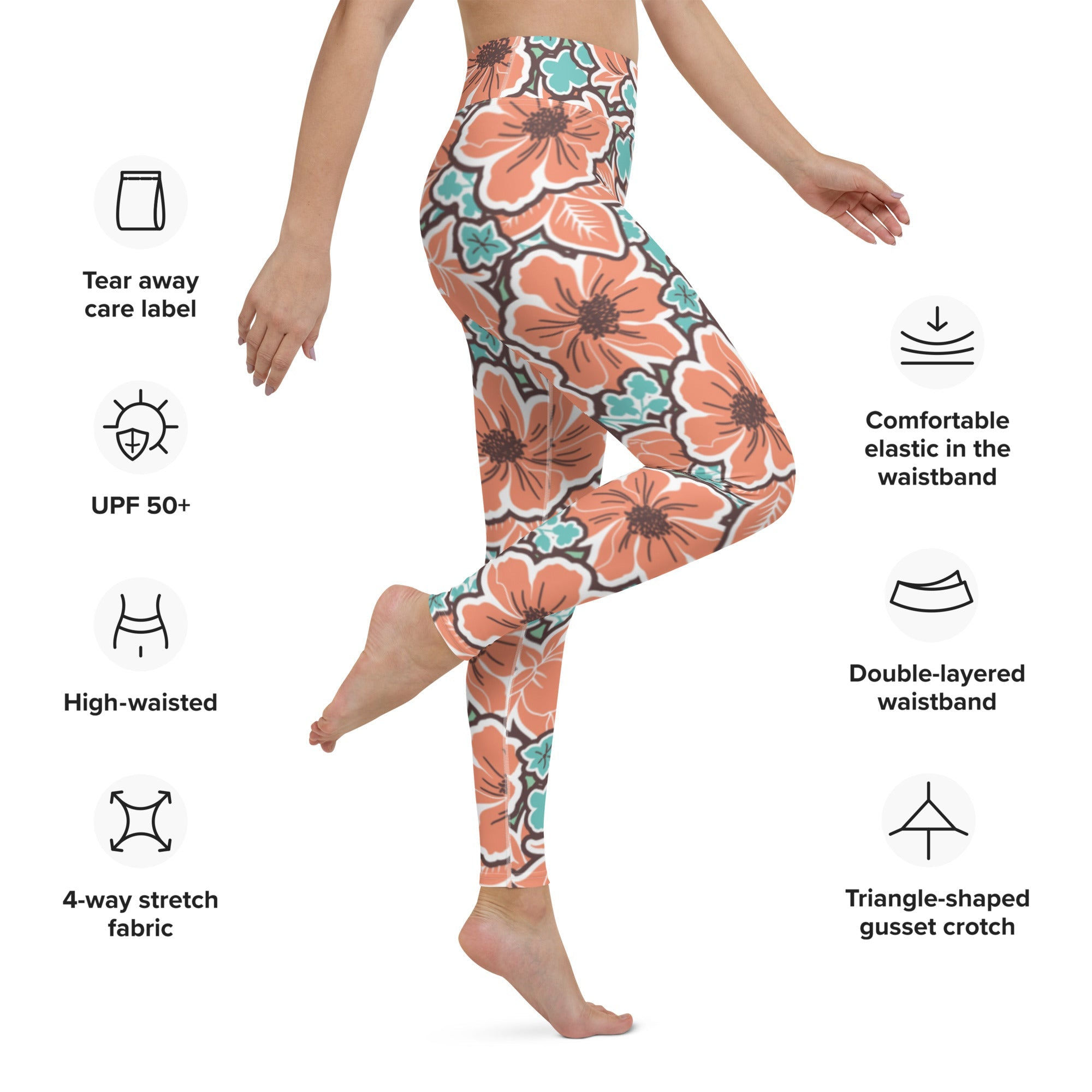 Island Vibe Red Floral Yoga Pants